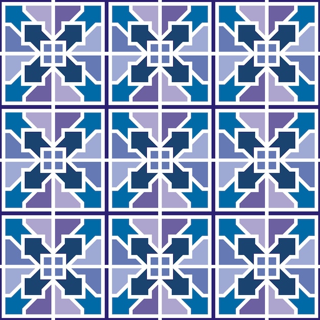 Modern geometric pattern with blue color, rhombuses a seamless background