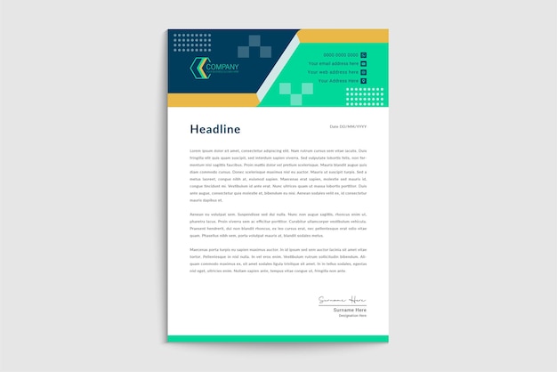 Modern Geometric Professional Letterhead Design