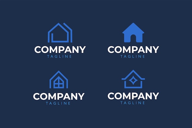 modern geometric property logo design