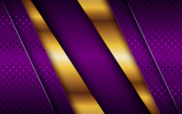 Vector modern geometric purple and golden gradient abstract combine with abstract triangle overlap layer