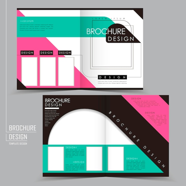 Modern geometric style halffold template brochure