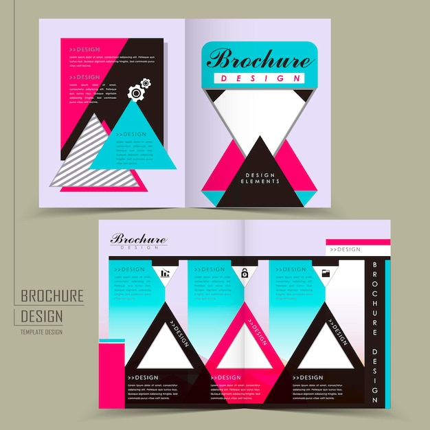 Modern geometric style halffold template brochure