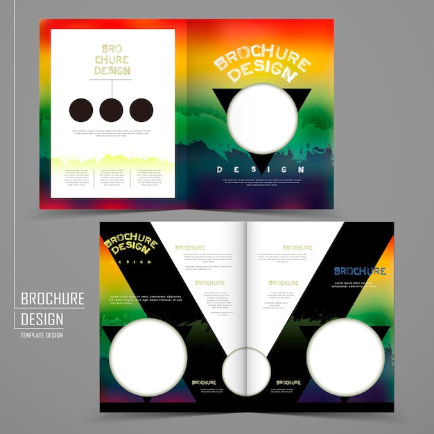 Vector modern geometric style twofold template brochure