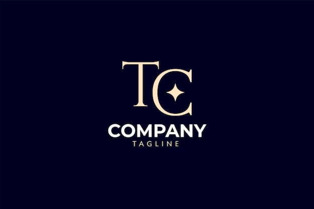 modern geometric tc star logo design