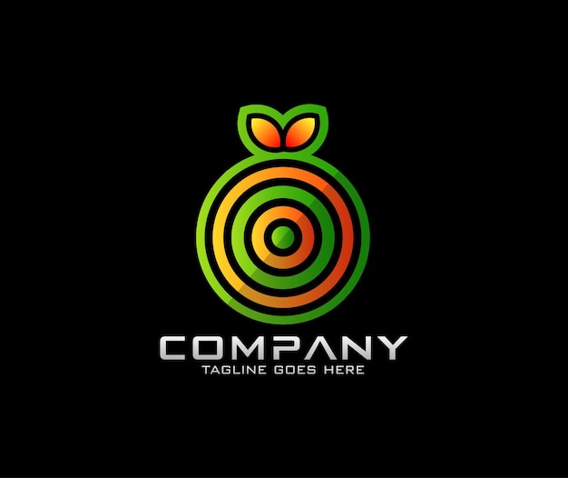 Modern geometrisch fruitlogo-ontwerp