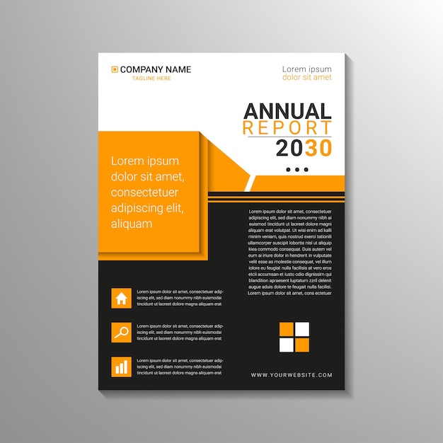 modern geometry yellow and black business cover design