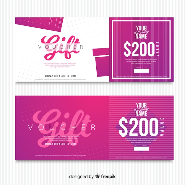 Vector modern gift vouch template for sales