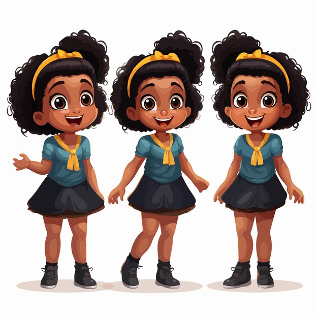 Vector modern girl afro image