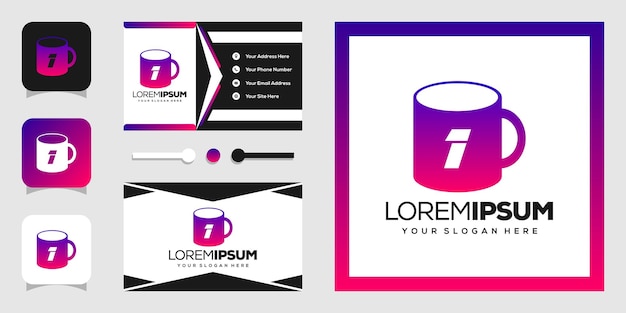 modern glas en nummers 1 logo-ontwerp