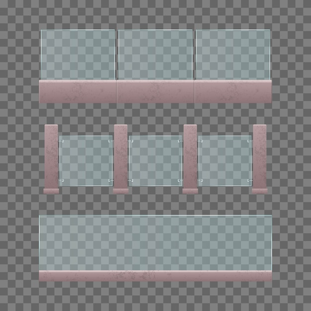 Современная стеклянная перила изолированных иллюстрация