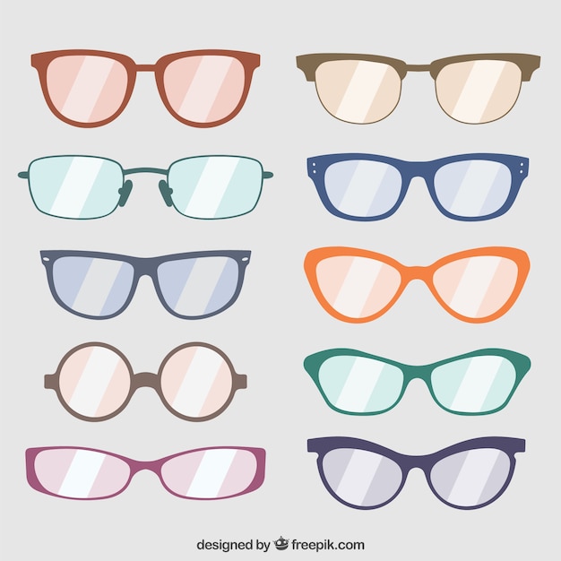 Vector modern glasses collection