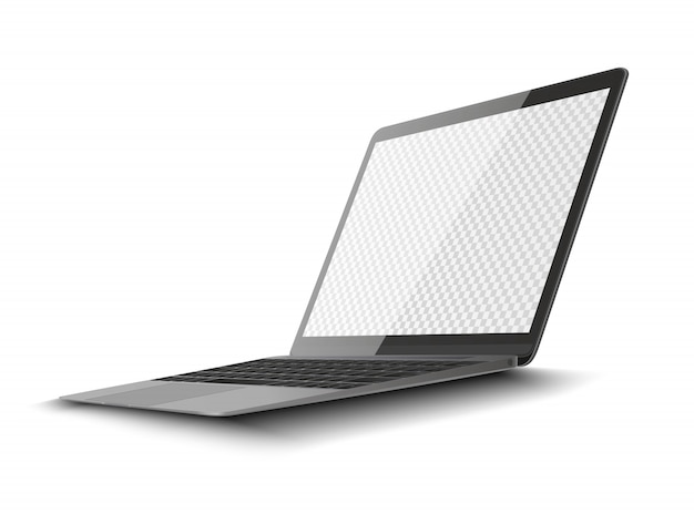 Modern glossy laptop isolated.