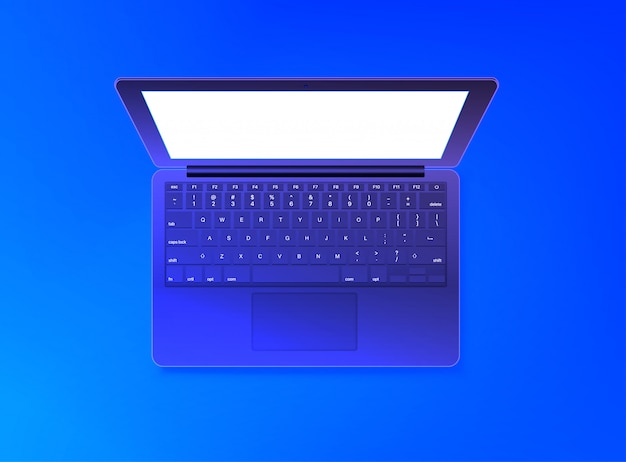 Vector modern glowing laptop vector concept