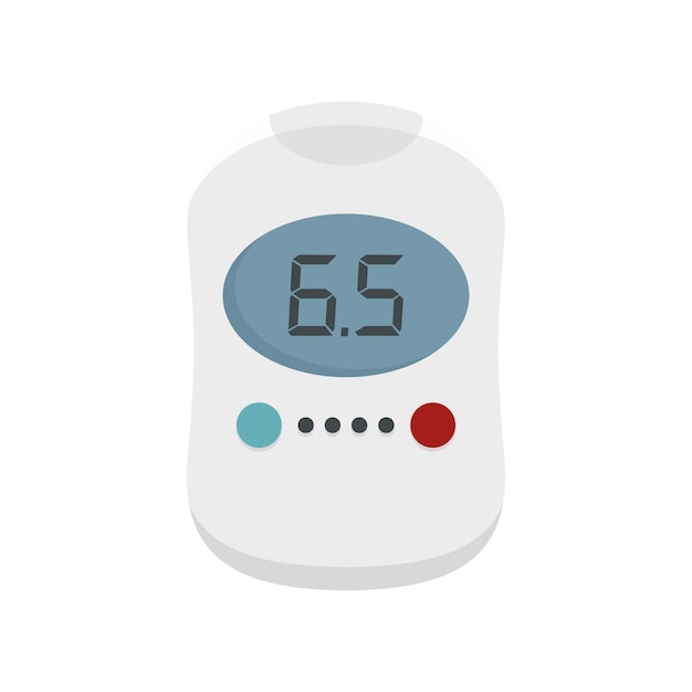 Modern glucosemeterpictogram Vlakke afbeelding van modern glucosemeter vectorpictogram voor web dat op wit wordt geïsoleerd