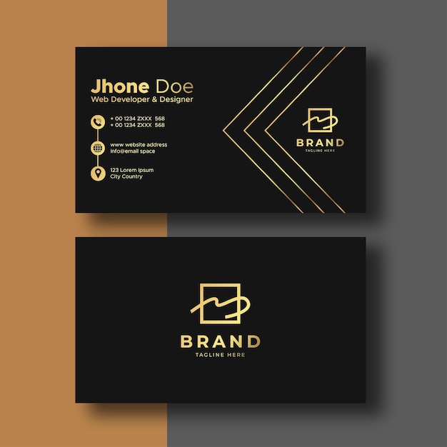 Modern Gold Black Business Card Design