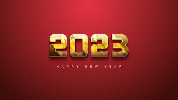 Modern gold metallic color for happy new year 2023