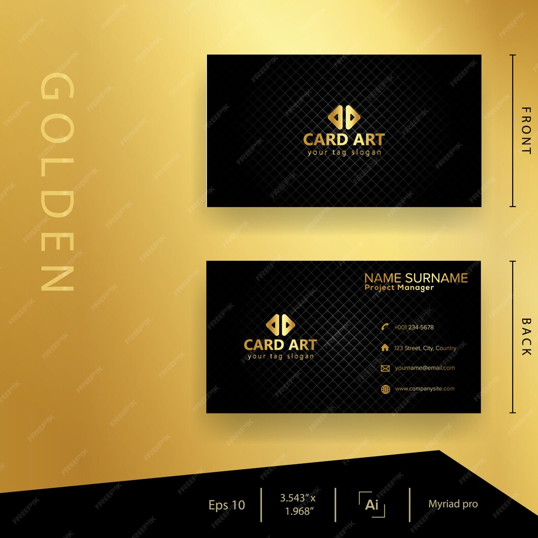 Premium Vector | Modern golden business card