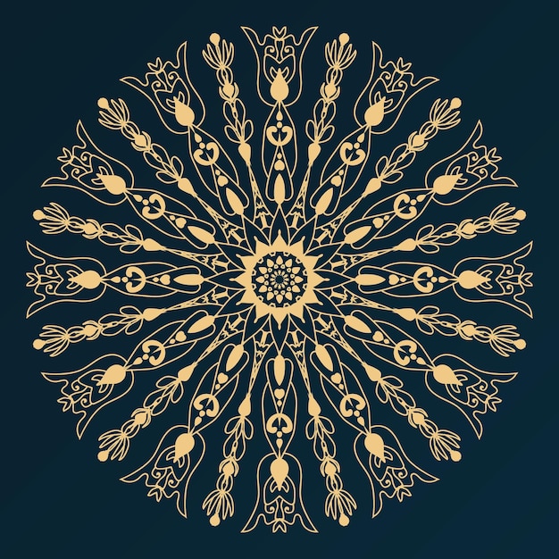 Modern golden color mandala background Unique design and Good look