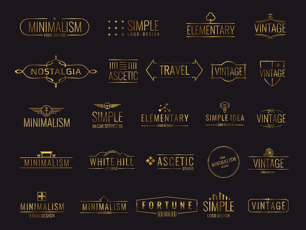 Modern golden luxury logo set