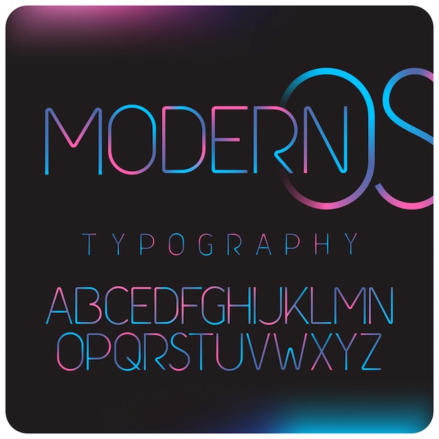 Vector modern gometric font