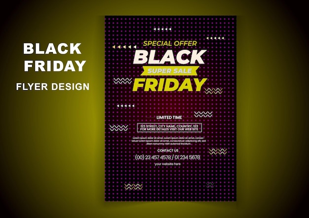 Modern gradient black friday super sell flyer design template