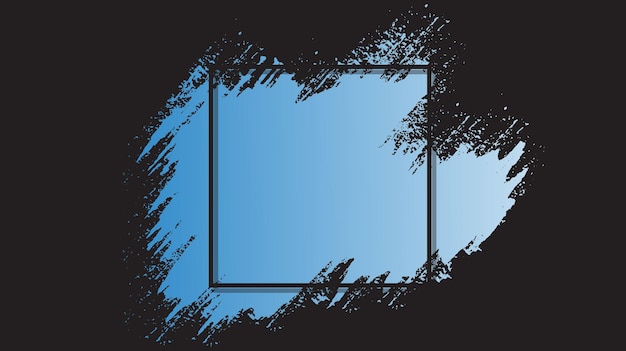 Современный градиент синего цвета всплеск дизайн фона с черной рамкой