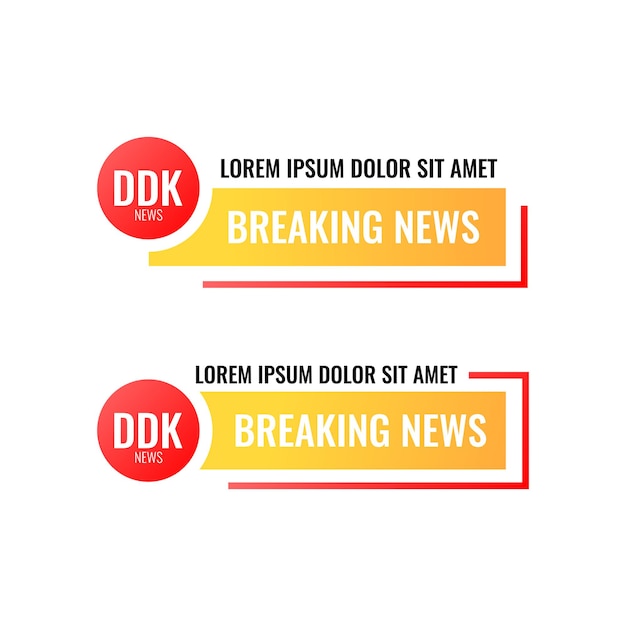 Modern gradient breaking news header banner