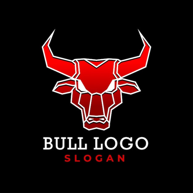 Vector modern gradient bull head template flat vector