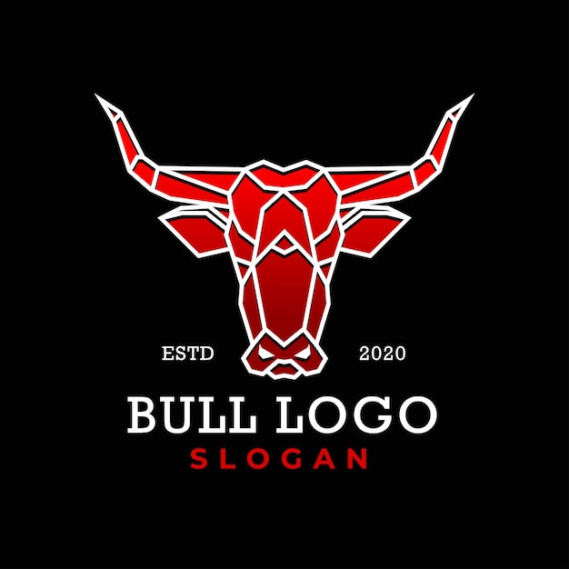 Vector modern gradient bull head template vector