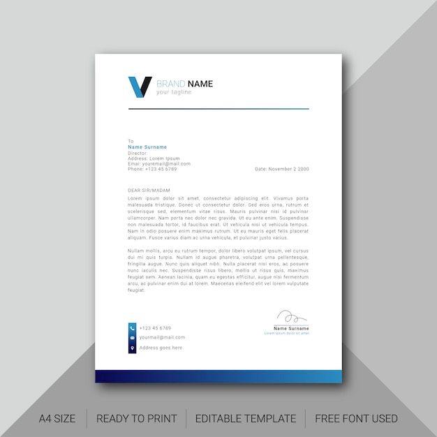 Modern gradient business letterhead template