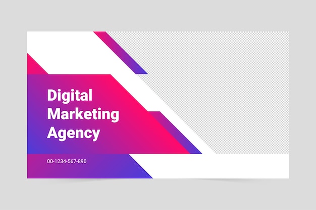 Modern gradient business marketing agency social media cover template