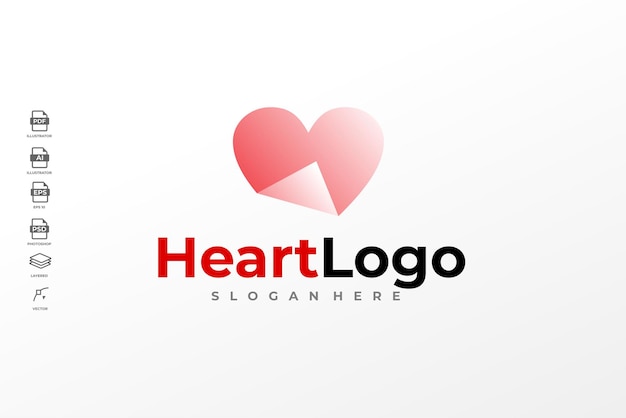 Modern Gradient Colorful Heart Care Logo Template Illustration Vector