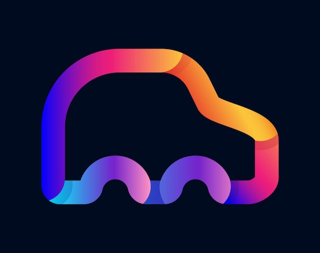 Modern gradient colorful icon car logo Vector design element Neon coloured