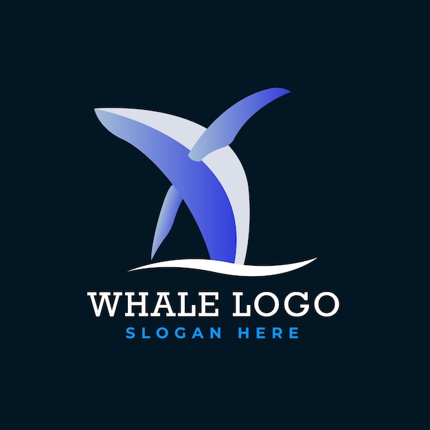 Modern gradient colorful Whale logo template illustration vector