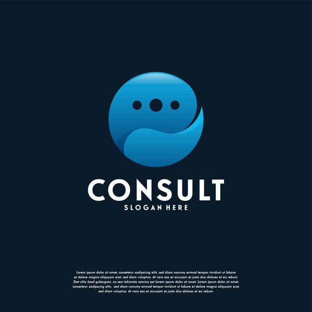 Vettore disegni di modelli di logo modern gradient consulting agency, modello di logo simple elegant consult