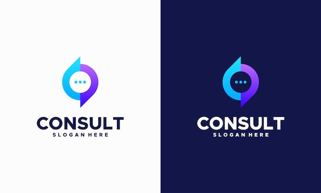 Modern Gradient Consulting agency logo template designs, Talk Chat logo symbol