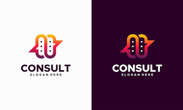 Modern gradient consulting bureau logo sjabloonontwerpen, talk chat logo symbool