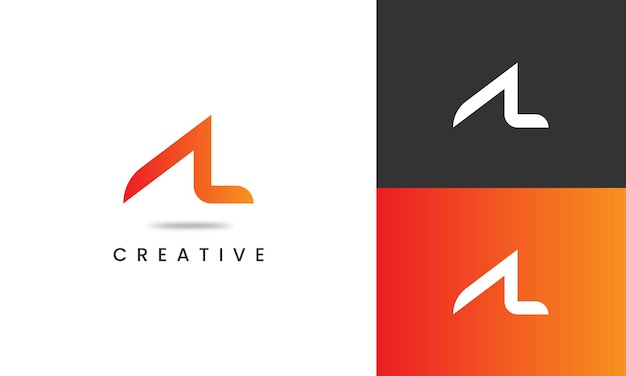 Modern gradient creative initial letter a and l logo design