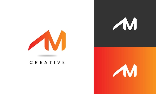 Modern gradient creative initial letter a and m logo design