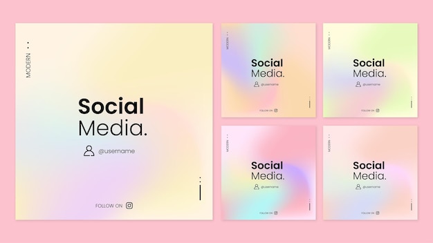 Vector modern gradient design for social media pastel yellow and pink soft gradient blur background design