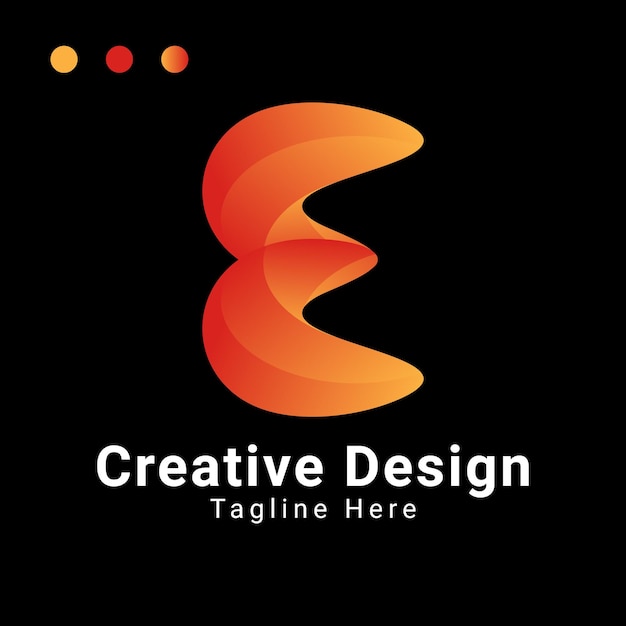 Вектор Современный дизайн логотипа градиентной буквы e
