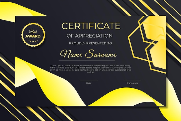 Modern and gradient elegant certificate