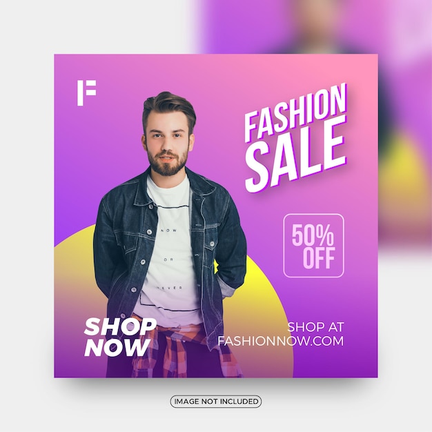 Modern Gradient fashion sale social media post template