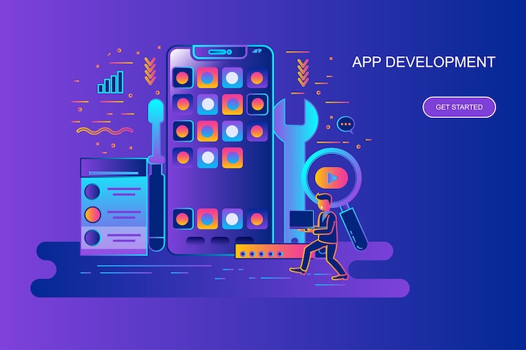Vector modern gradient flat line concept 
