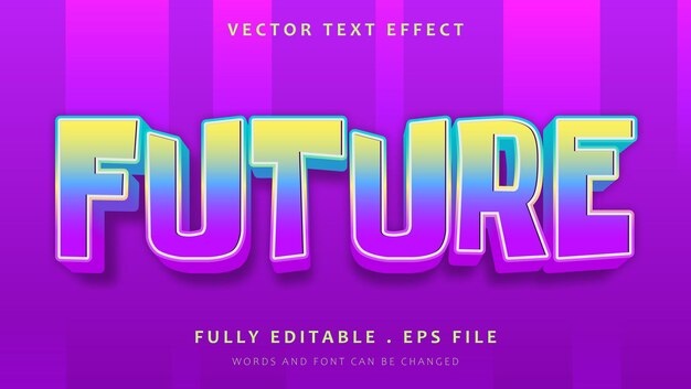 Vector modern gradient future editable text effect design template