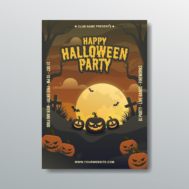 modern gradient halloween poster celebration template