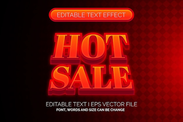 Современный градиент горячей продажи красного цвета текстовый эффект