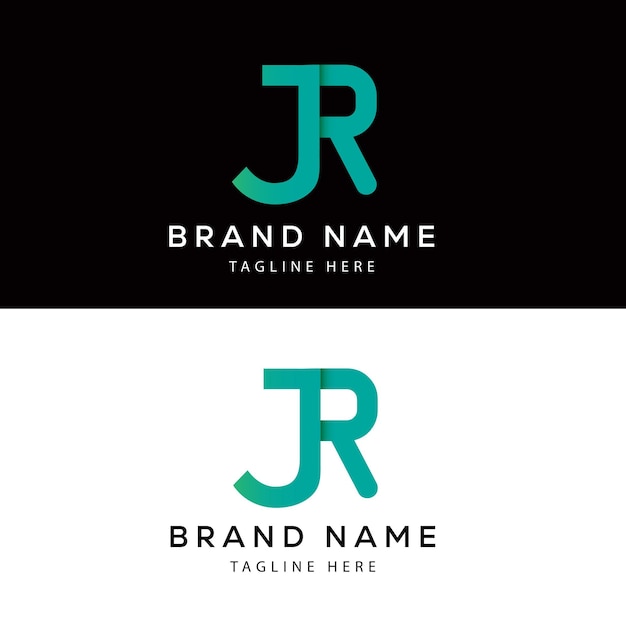 modern gradient J R letter mark logo design