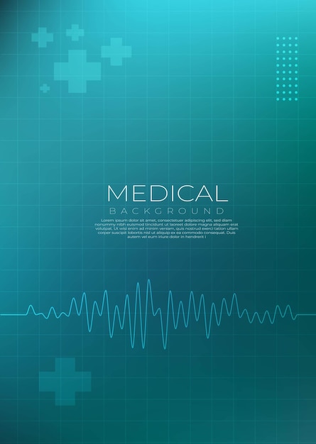 modern gradient medical background with ecg line and abstract cross symbols