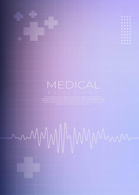 modern gradient medical background with ecg line and abstract cross symbols